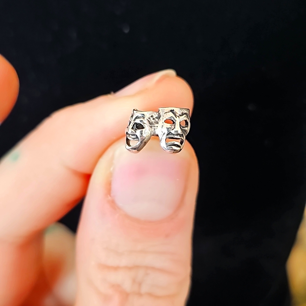 Comedy tragedy non pierced earrings cuff